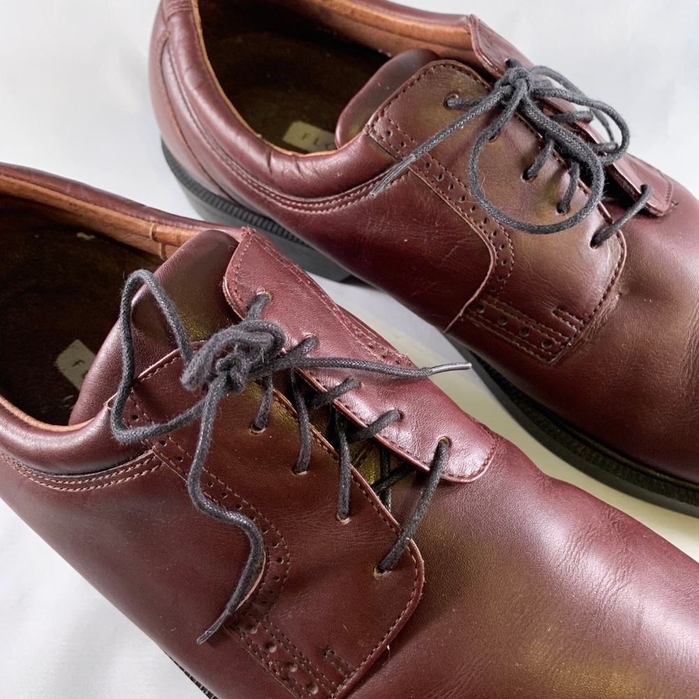 FLORSHEIM — Noble Brown Leather Derby Dress Shoes - Picture 2 of 8